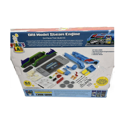 Ryan's World DIY Model Steam Engine 54-Piece Train Building Kit Age 8+ New